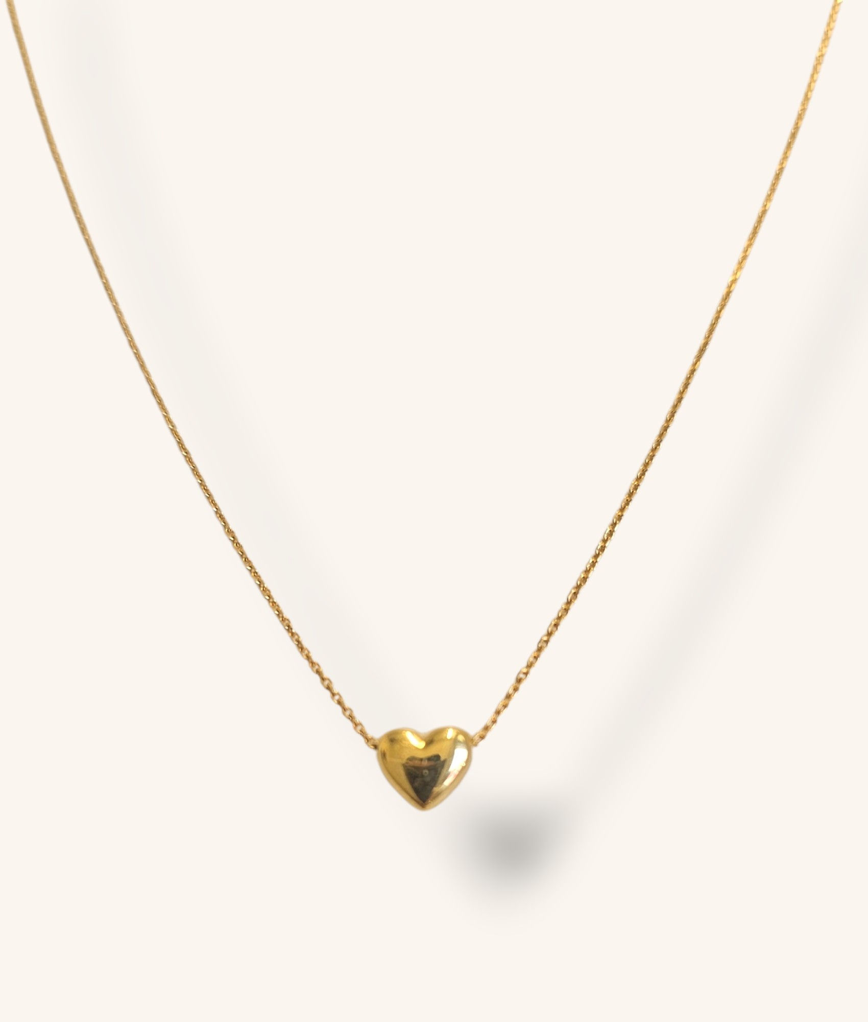 10K YELLOW GOLD HEART PENDANT NECKLACE 18" - 01239J