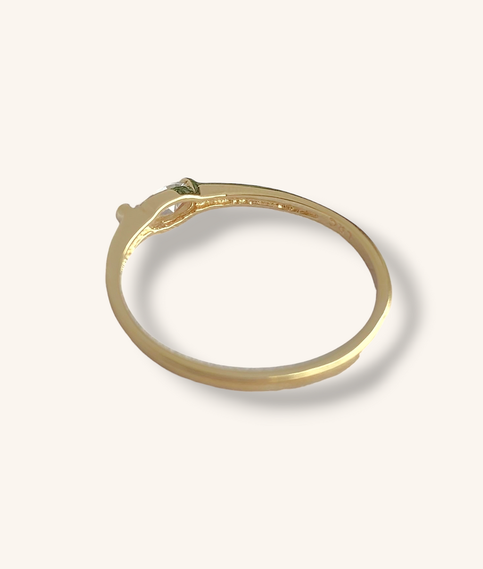 Thumbnail: 10K YELLOW GOLD CZ MARQUISE CUT RING - SZ 7.5 - H
