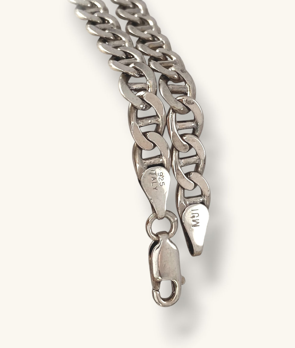 Thumbnail: 925 MEN'S ITALIAN FLAT MARINER LINK BRACELET 8.75" - BR925214 - H