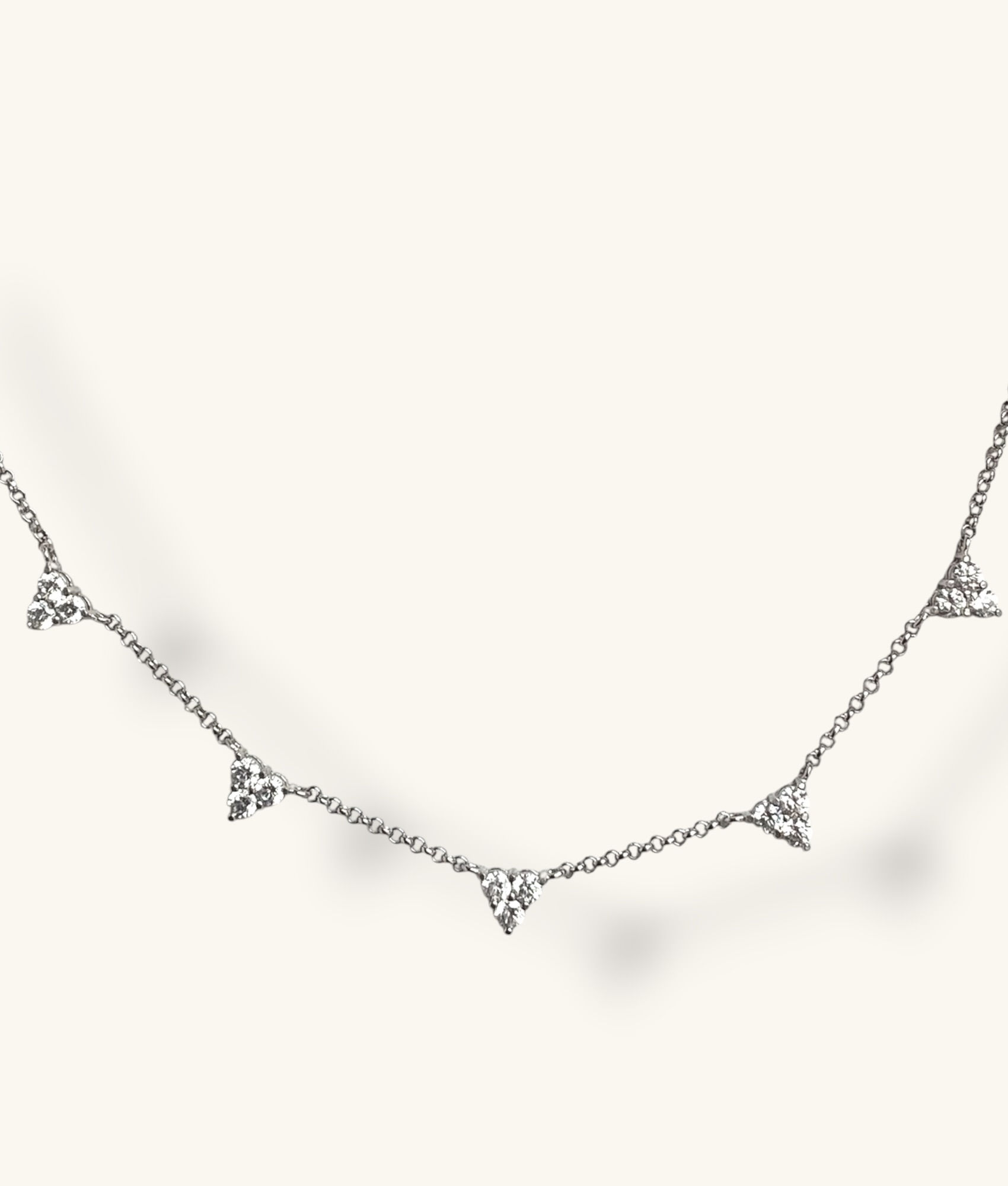 925 TRIANGLE CLUSTER CZ CHAIN NECKLACE 16" - NK925238 - H