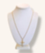 Thumbnail: 10K YELLOW GOLD ROPE STYLE CROSS PENDANT NECKLACE 23.75" - 01350J