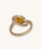 Thumbnail: 10K CHRYSOBERYL CAT’S EYE CABOCHON RING - SZ 3.5 - H