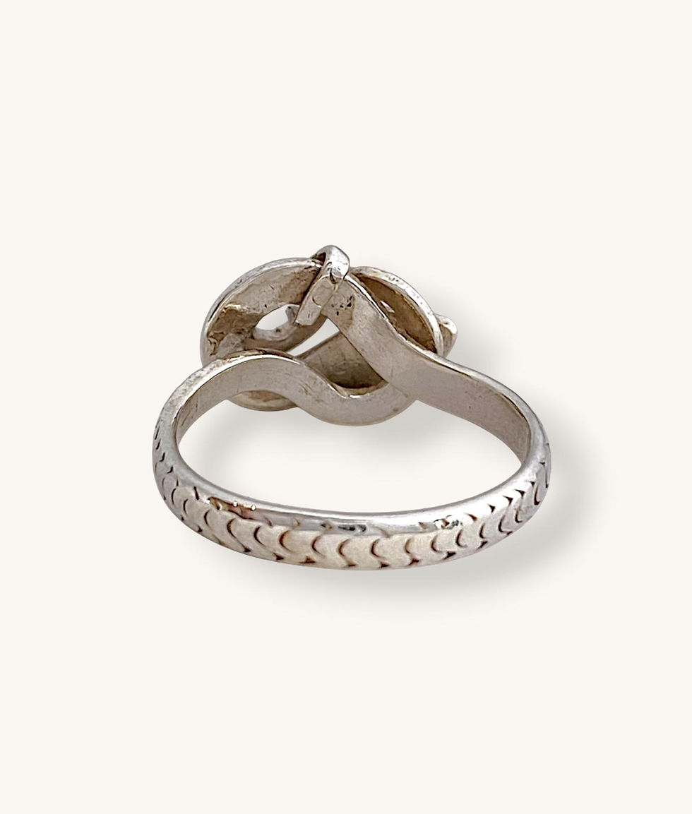 Thumbnail: 925 STERLING SILVER SNAKE RING - SZ 6 1/4 - H