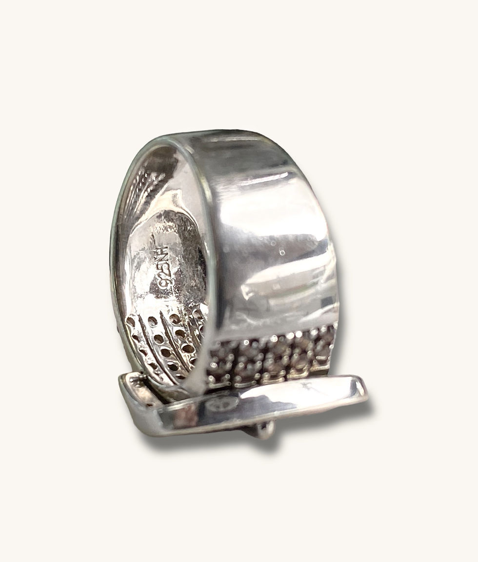 Thumbnail: 925 STERLING SILVER BUCKLE RING - SZ 8 - 00519H