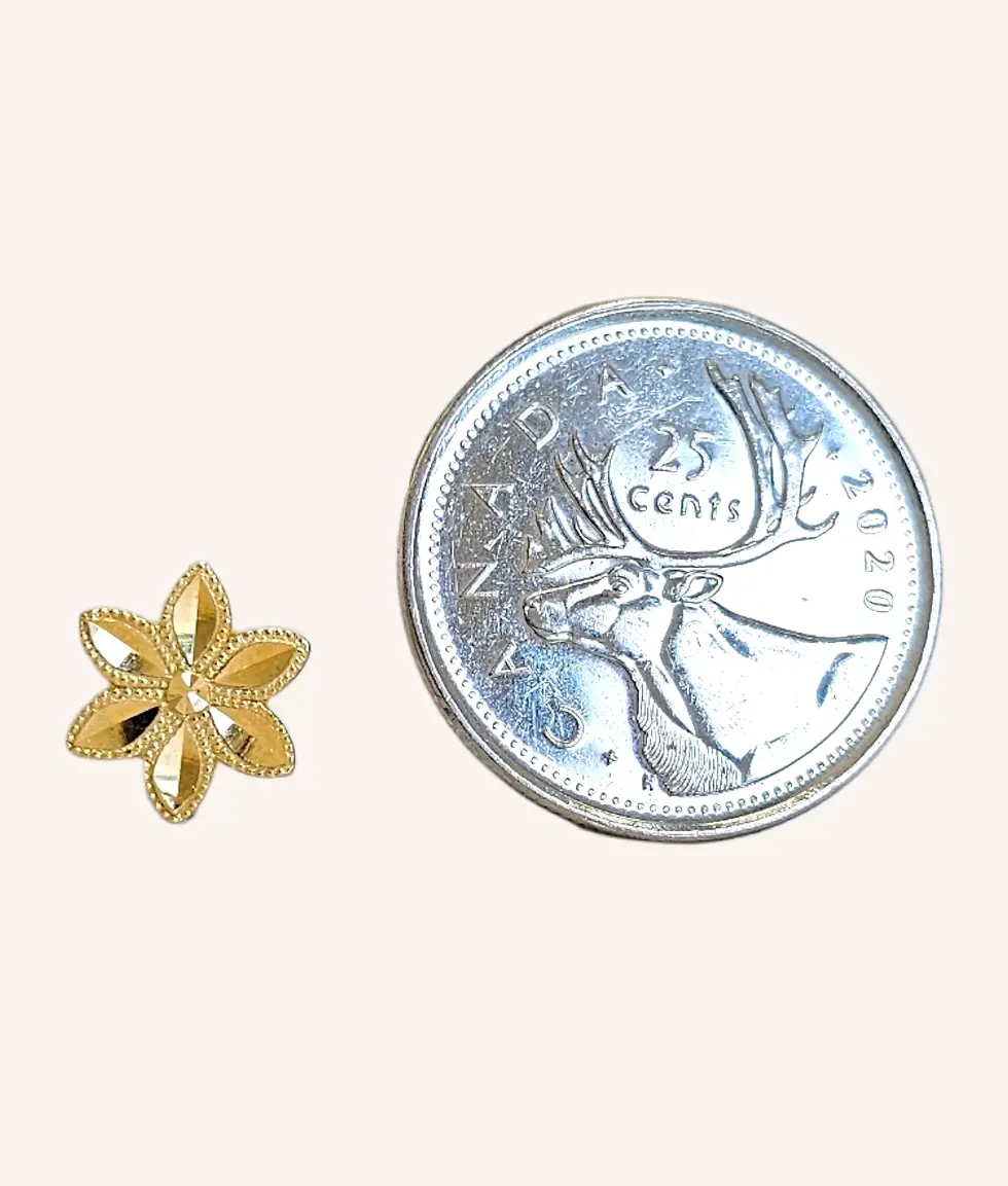 Thumbnail: 14K YELLOW GOLD FLOWER STUD EARRINGS - 00991J