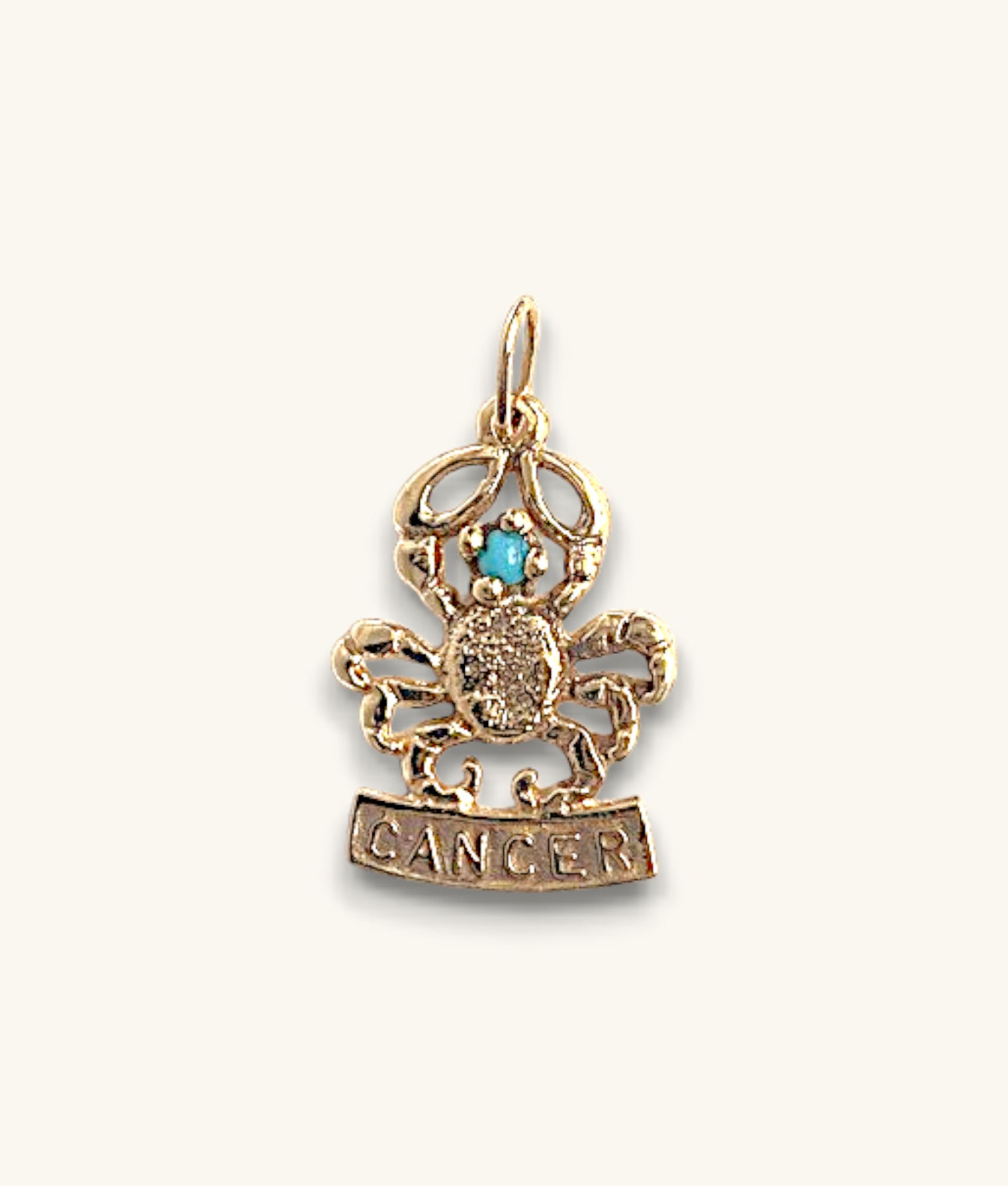 10K TURQUOISE CANCER ZODIAC CHARM/PENDANT – CHM10K499-H