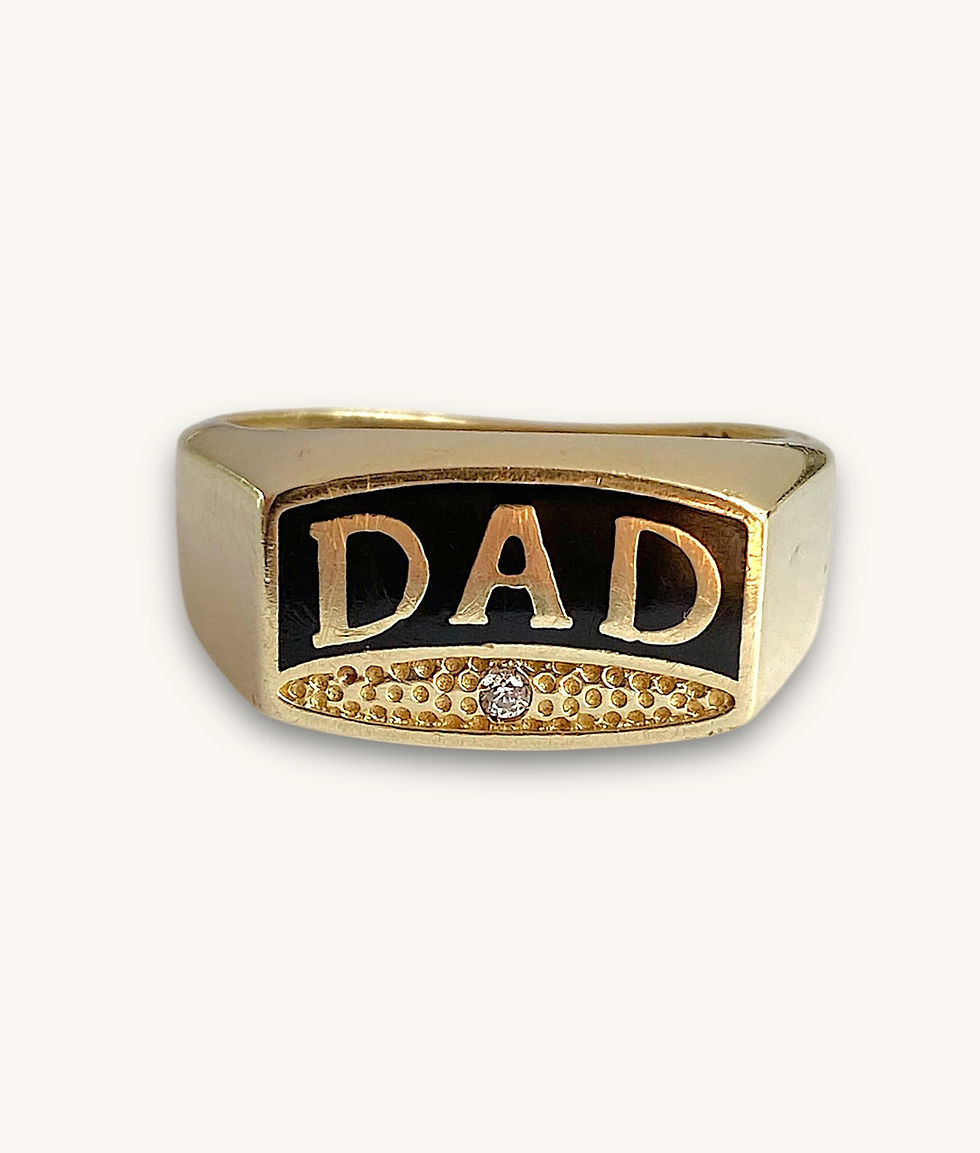 Thumbnail: 10K GOLD DAD DIAMOND RING - 11 - 00958H