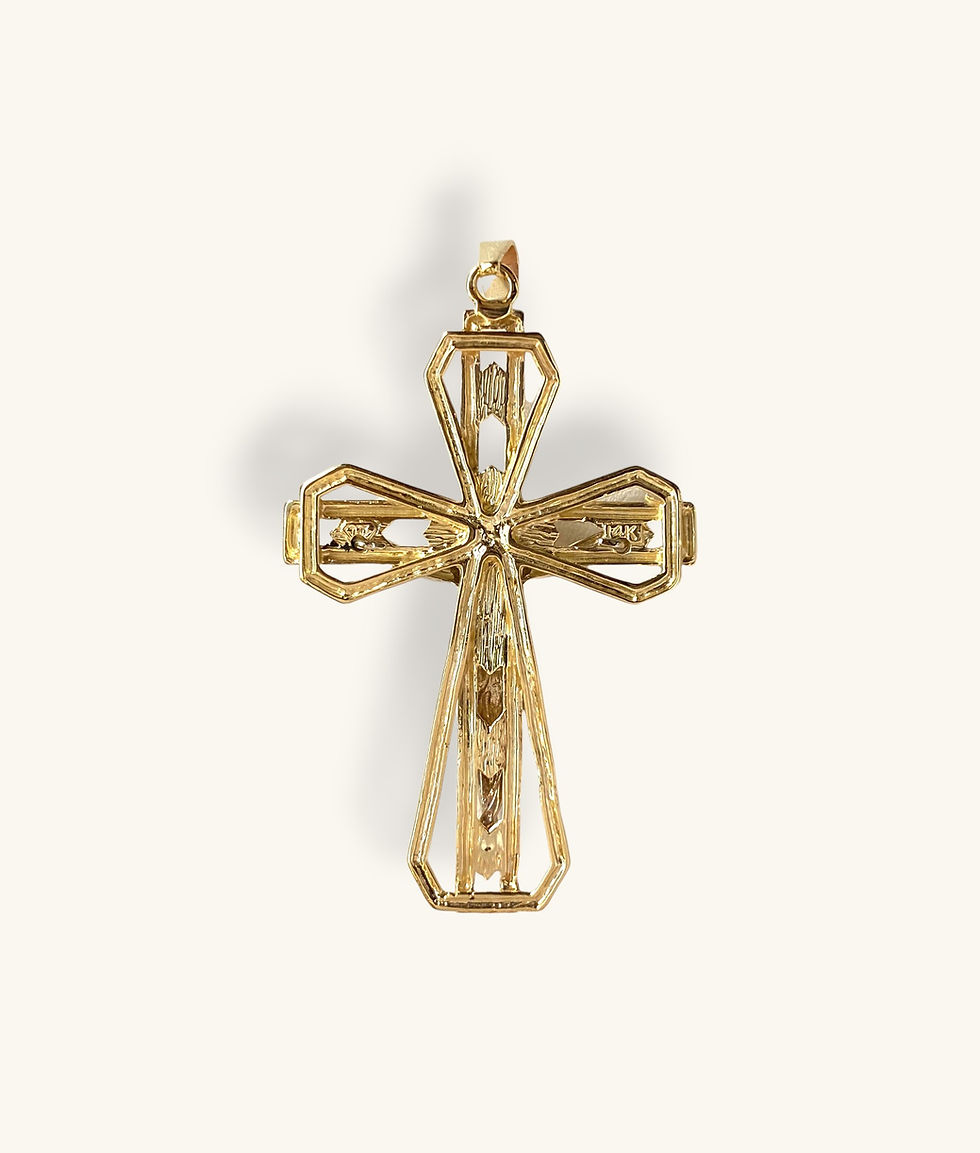 Thumbnail: 10K TWO-TONE DIAMOND CUT JESUS CRUCIFIX PENDANT - PD10K180 - H