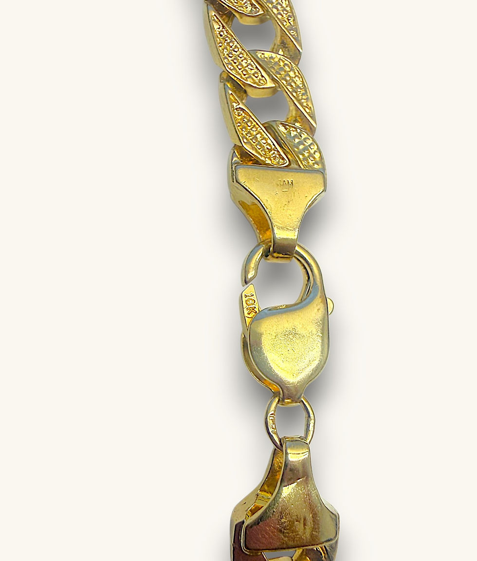 Thumbnail: 10K REVERSIBLE TEXTURED GOLD CUBAN LINK 22” CHAIN - CH10K026-J