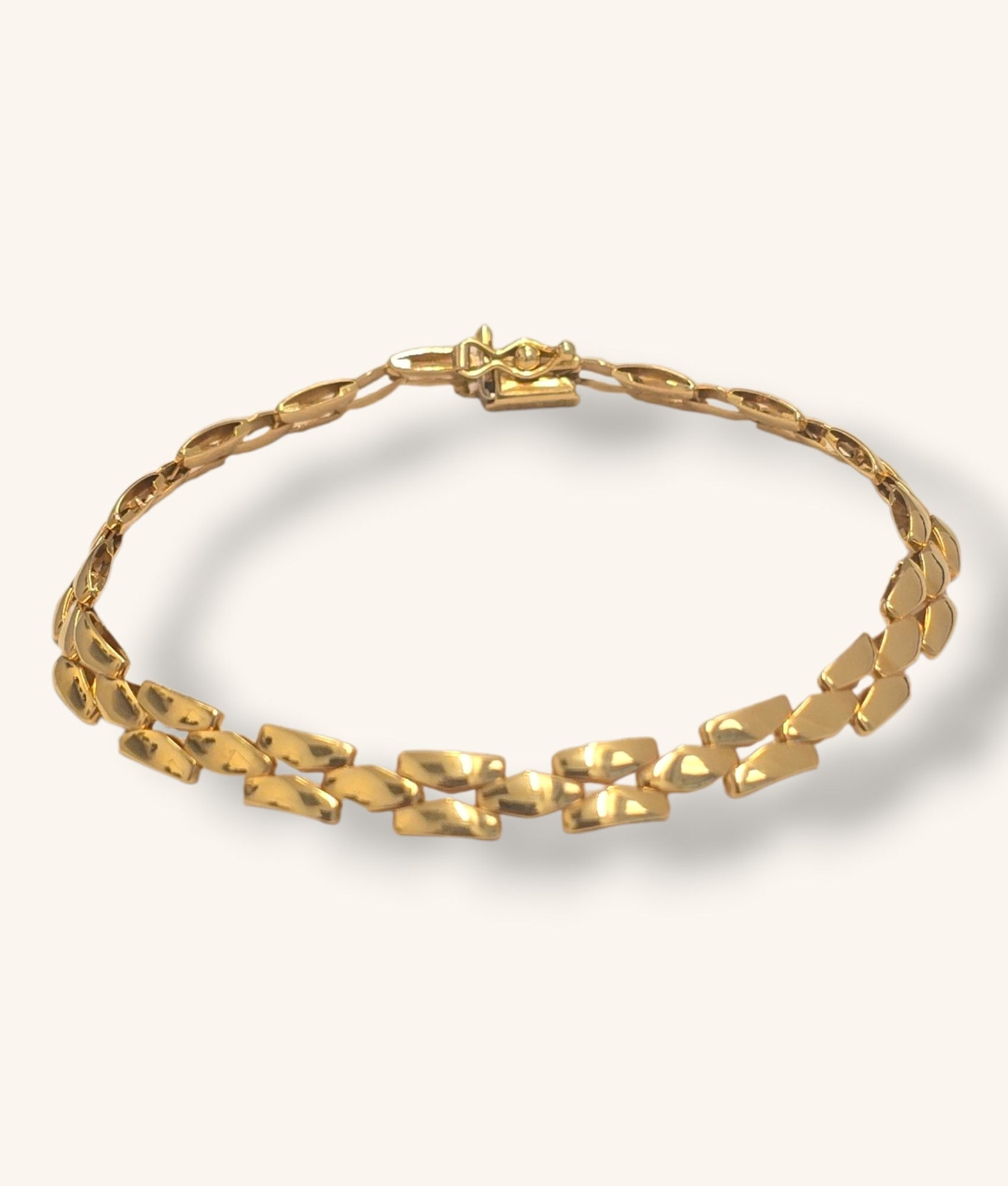 14K YELLOW GOLD PANTHER LINK BRACELET 7.25" - 01398J