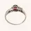 Thumbnail: 10K WHITE GOLD GARNET & DIAMOND RING - 01011J