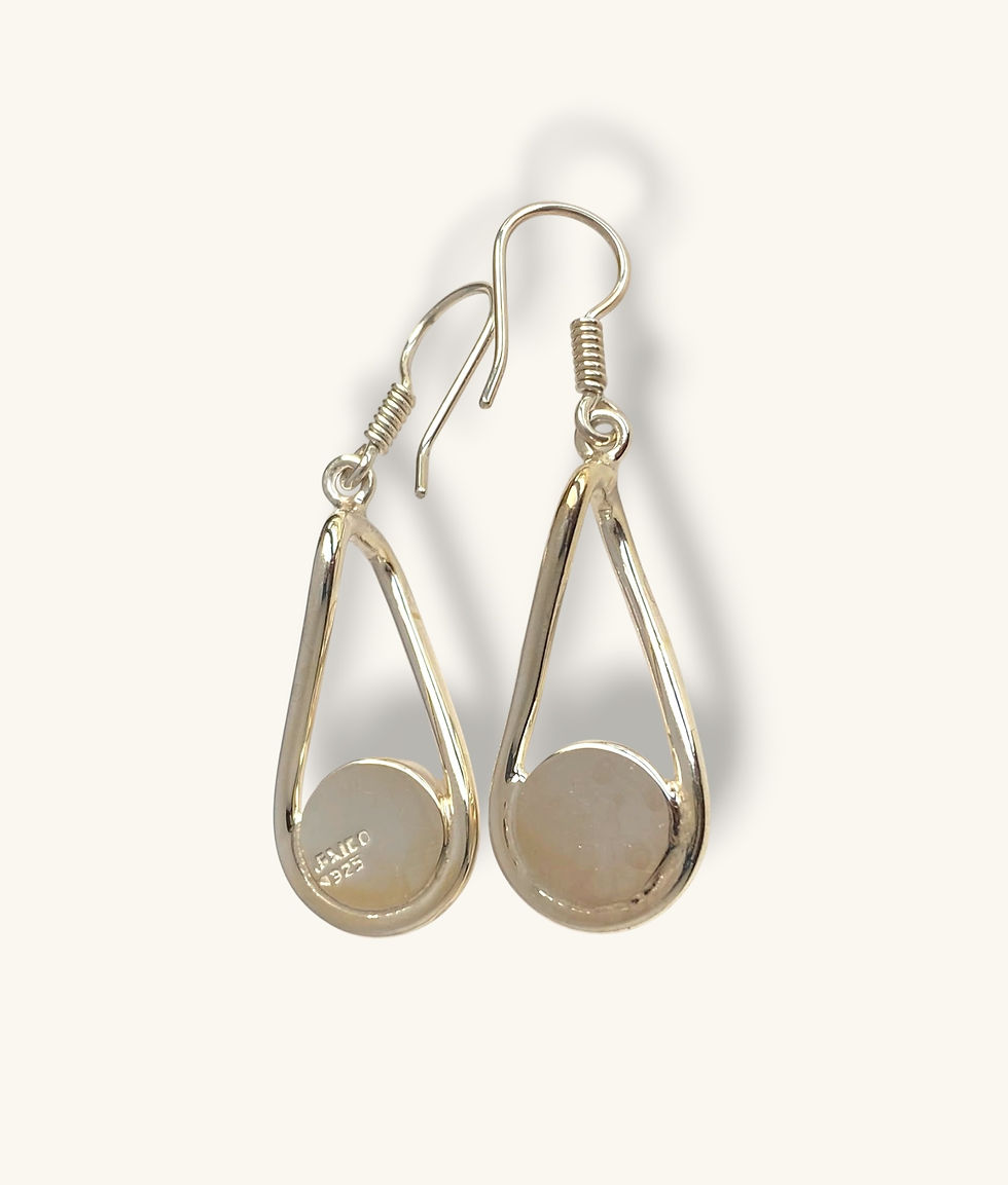 Thumbnail: 925 LARGE TEARDROP RED JASPER DANGLE EARRINGS - H