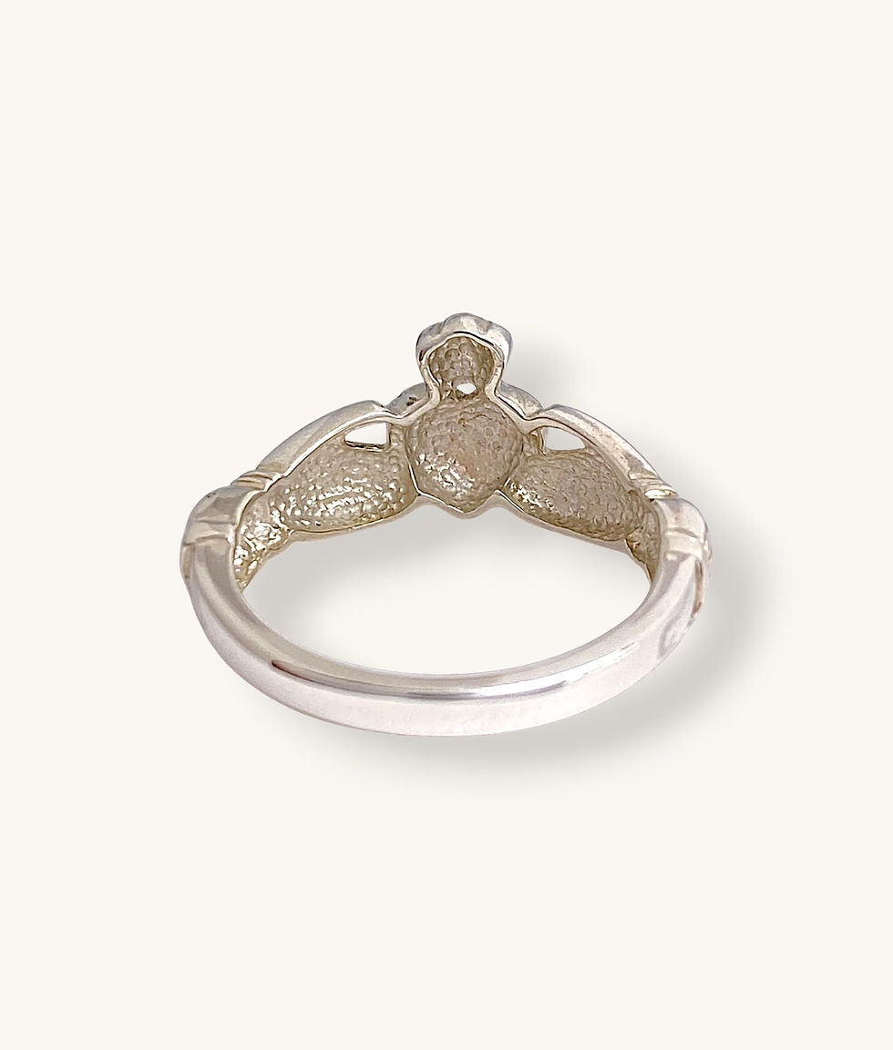 Thumbnail: 925 STERLING SILVER IRISH CLADDAGH RING - SZ 7 - H