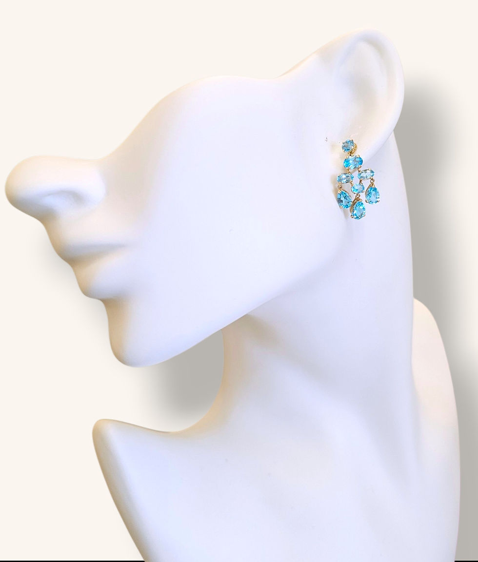Thumbnail: 14K YELLOW GOLD TOPAZ CHANDELIER EARRINGS - 01232J