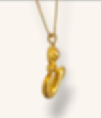 Thumbnail: 24K YELLOW GOLD FOX IMMORTAL (HUXIAN) PENDANT NECKLACE 21" - 01343J