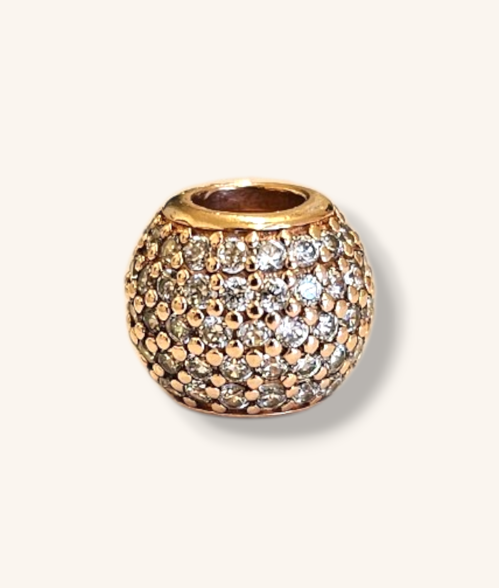 PANDORA ROSE GOLD PLATED PAVE LIGHTS CUBIC ZIRCONIA CHARM - 01060J