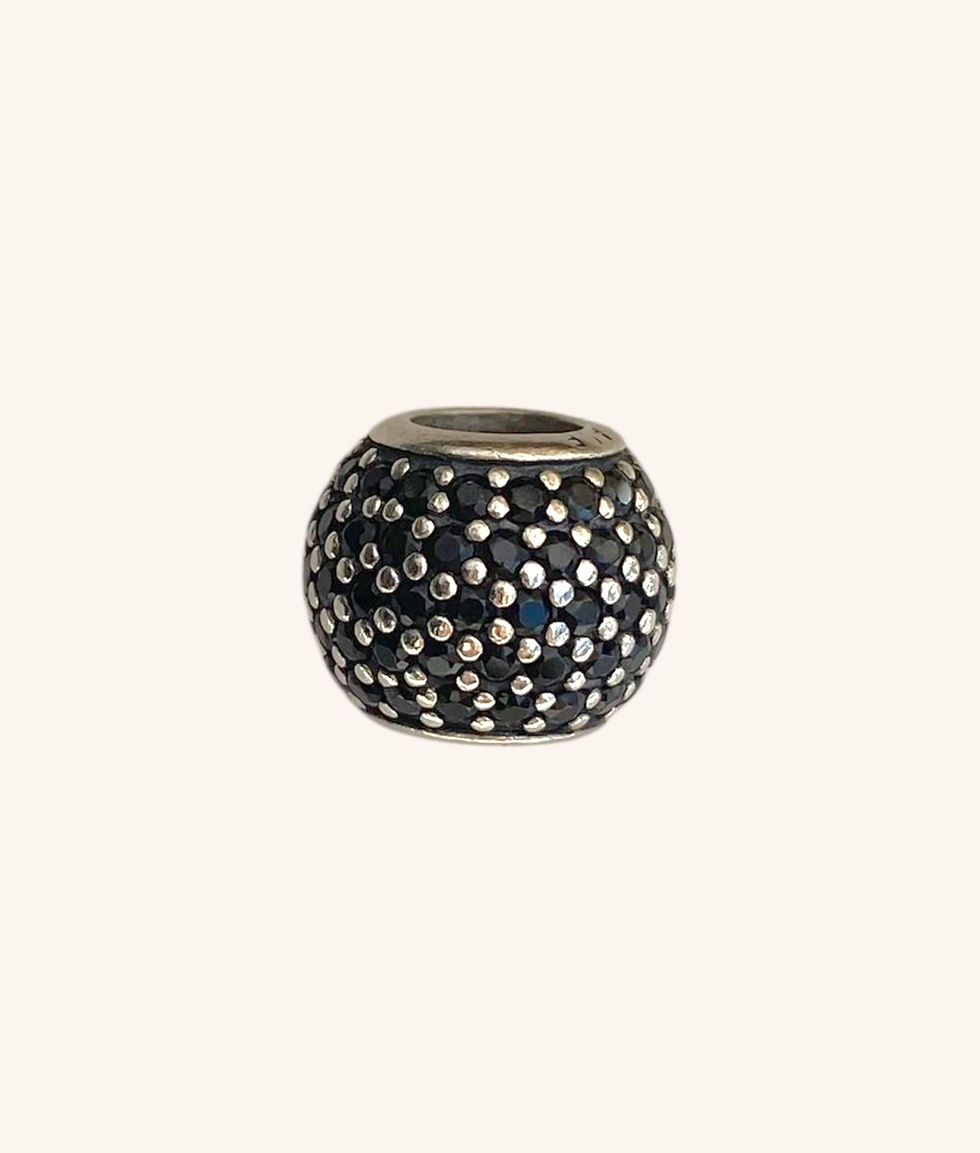 Thumbnail: PANDORA BLACK PAVE CZ BALL CHARM - H