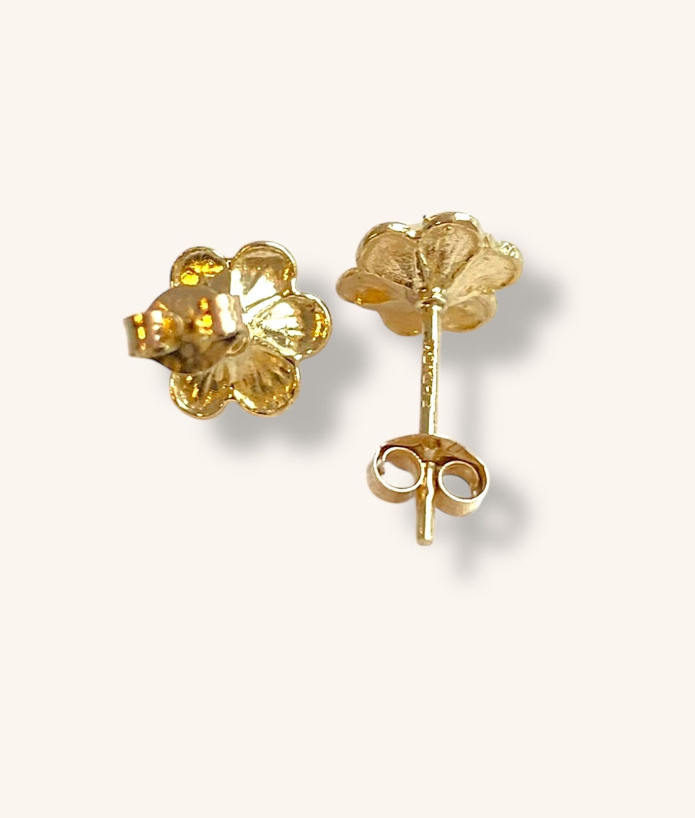 Thumbnail: 10K YELLOW GOLD FLOWER PEARL STUD EARRINGS - ER10K429-H
