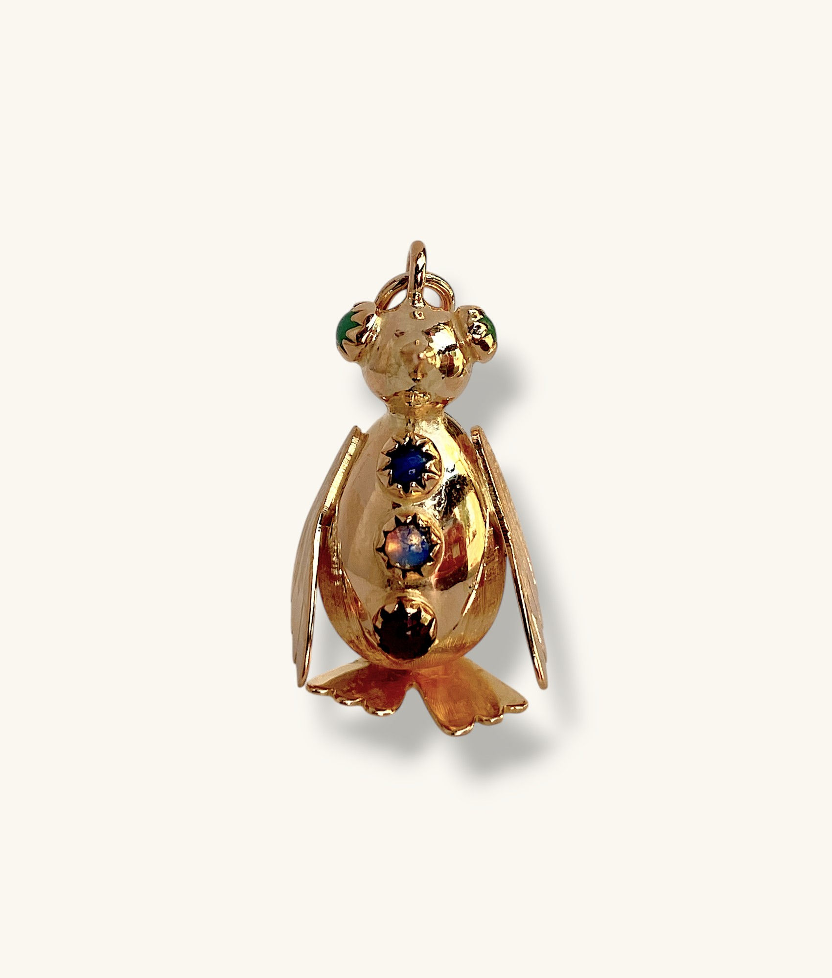 18K VINTAGE WHIMSICAL GEM PENGUIN CHARM/PENDANT - CHM18K206 - H