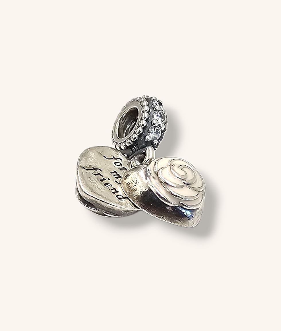 Thumbnail: PANDORA MOTHERS ROSE PINK ENAMEL CUBIC ZIRCONIA DANGLE CHARM - 00808J