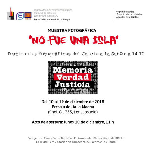 Muestra fotográfica ''No fue una isla''