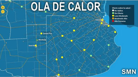 Emiten alertas para La Pampa por ola de calor