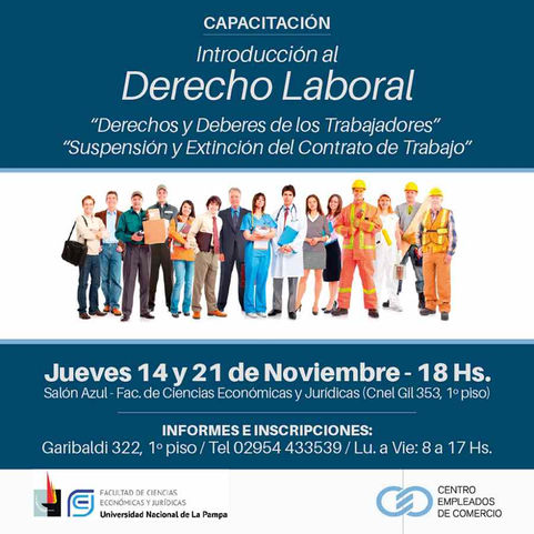Curso gratuito sobre «Derecho Laboral» : Acuerdo CEC y la UNLPam