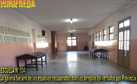 Winifreda: Repararon seis aulas en la Escuela 104