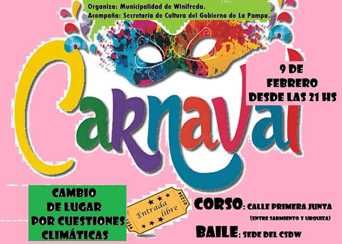 Winifreda: Carnaval, éste sábado frente al Club