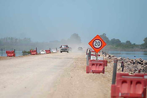 Colocaron las vallas en el alteo en ruta 35