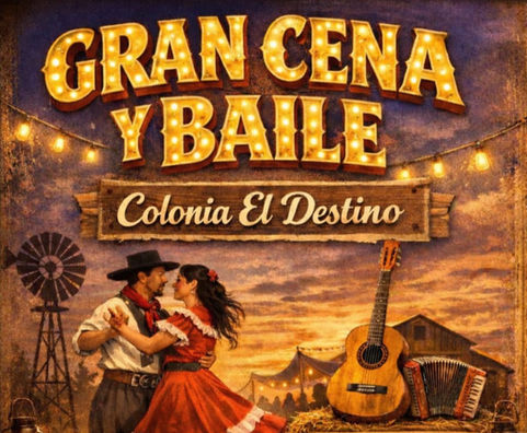 La Colonia “El Destino” se prepara para una gran cena y baile con todo el sabor del campo pampeano