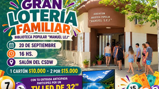 La Biblioteca Popular “Manuel Lej” prepara una gran Lotería Familiar con importantes premios
