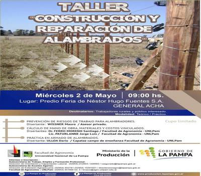 Taller construcción y reparación de alambrados en General Acha