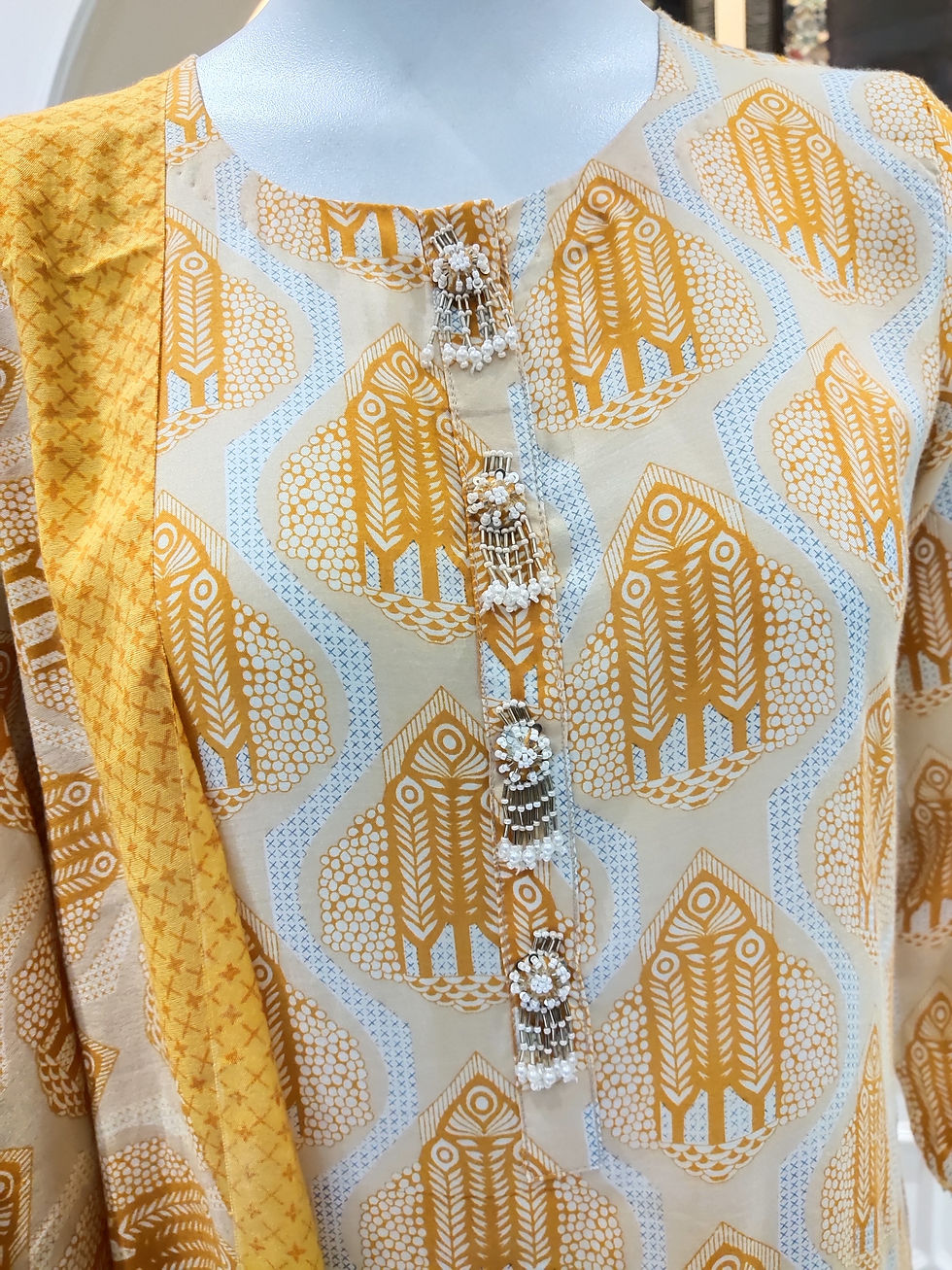 Thumbnail: Valerie Women's Maslin Yellow Kurti