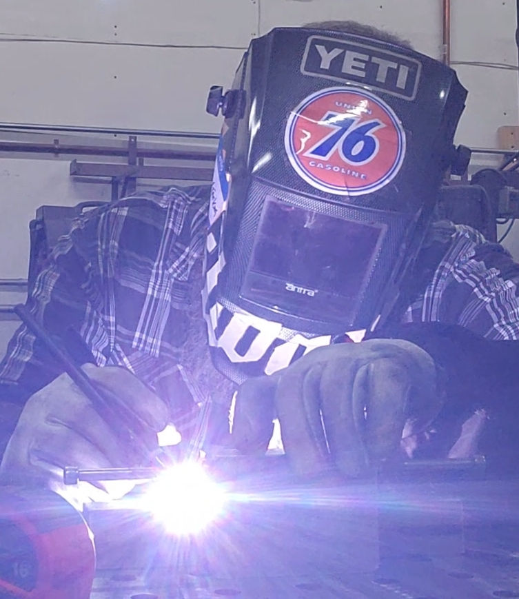 Chef Michael loves his quiet time alone with the TIG to make functional cooking devices.