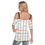Thumbnail: All-Over Print Women's Cold Shoulder T-shirt With Criss Cross Strips