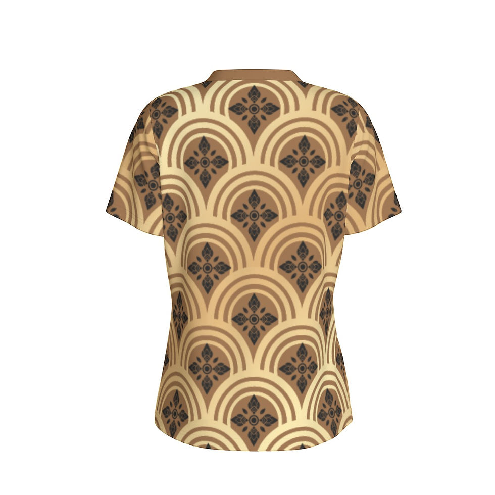 Thumbnail: All-Over Print Women's V-Neck Sports T-Shirt