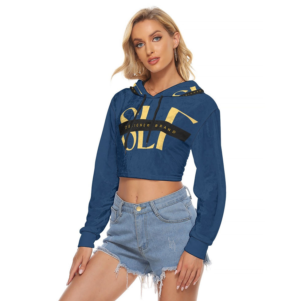 Thumbnail: All-Over Print Women's Crop Top Hoodie|Velvet