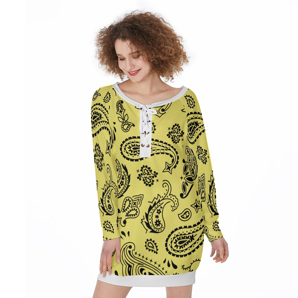 Thumbnail: All-Over Print Women's Lace-Up Sweatshirt