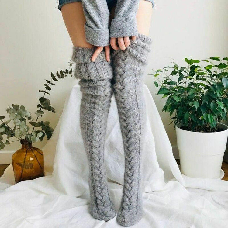 Thumbnail: Over Knee Thigh High Stockings Warm Long Stocking