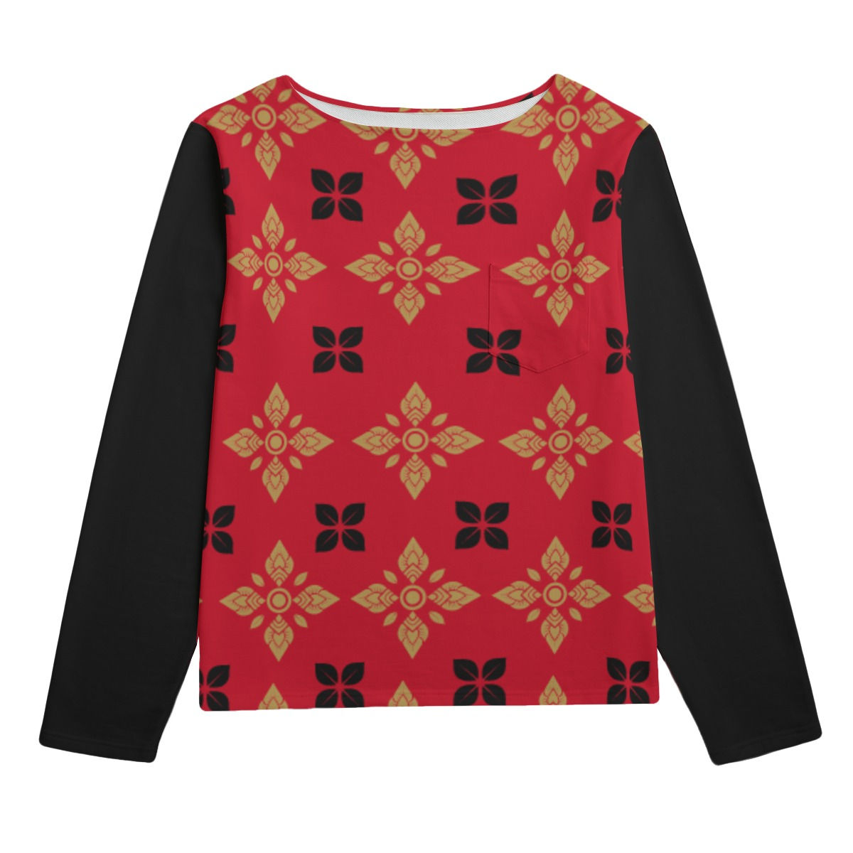 All-Over Print Unisex Boat Neckline Sweatshirt With Chest Pocket | 310GSM Cotton