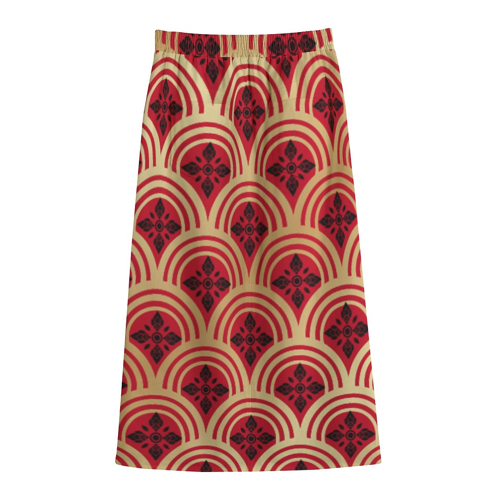 Thumbnail: All-Over Print Women's Front Mid-slit Skirt | 245GSM Cotton