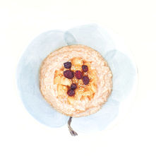 Hirse mit Apfelkompott und Cranberries