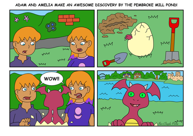 Twins discover Baby Dragon Comic Strip Issue 1.jpg