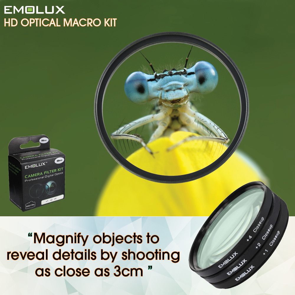 Digital HD Macro Optical Closeup Camera Lens Filter Kit