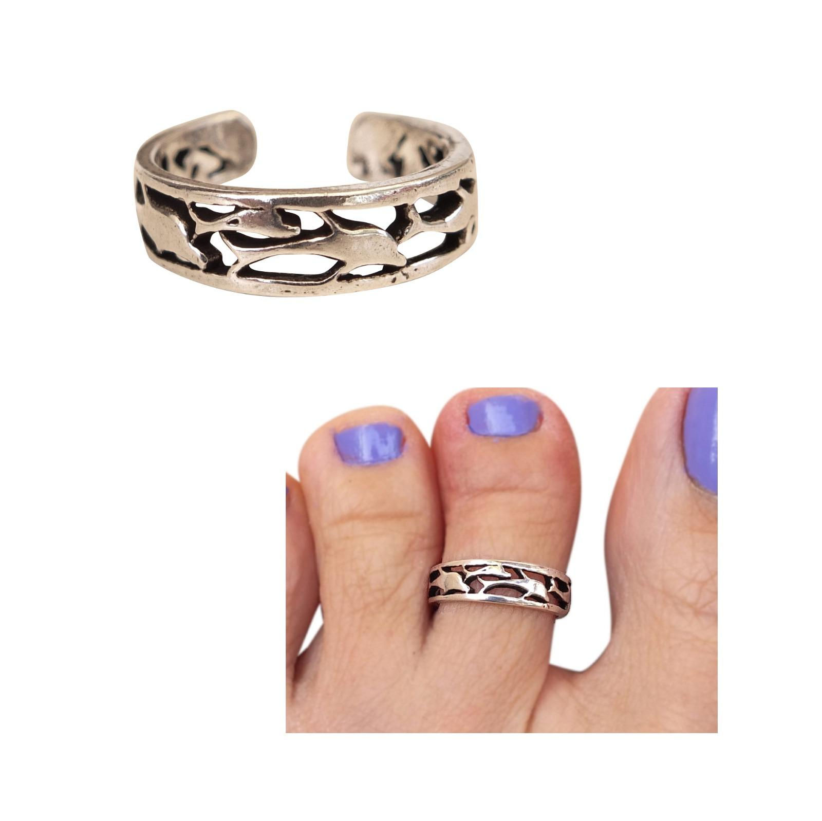 טבעת רגל, כסף 925, עיטור דולפין