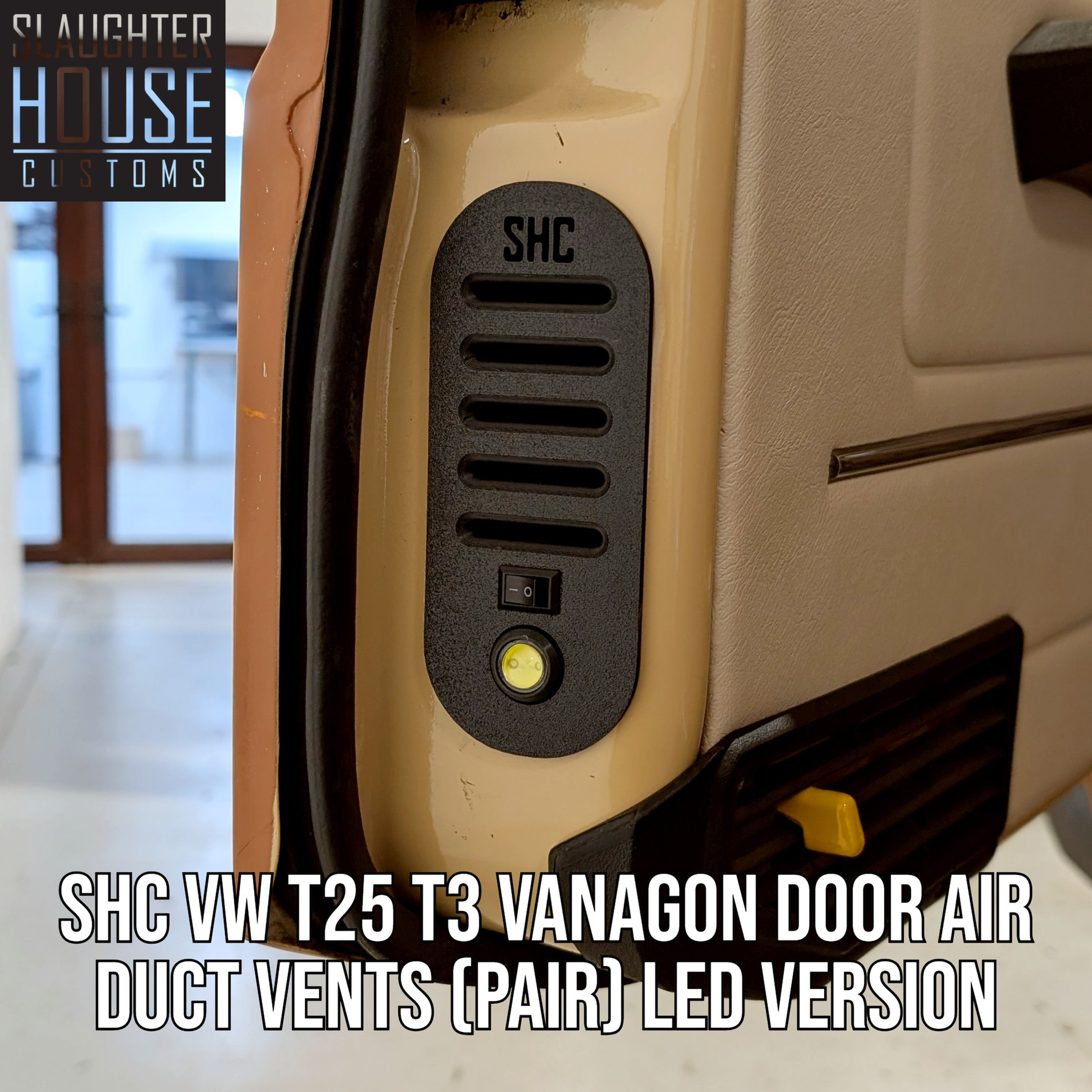 SHC VW T25 T3 Vanagon Door Air Duct Vents (Pair) LED VERSION