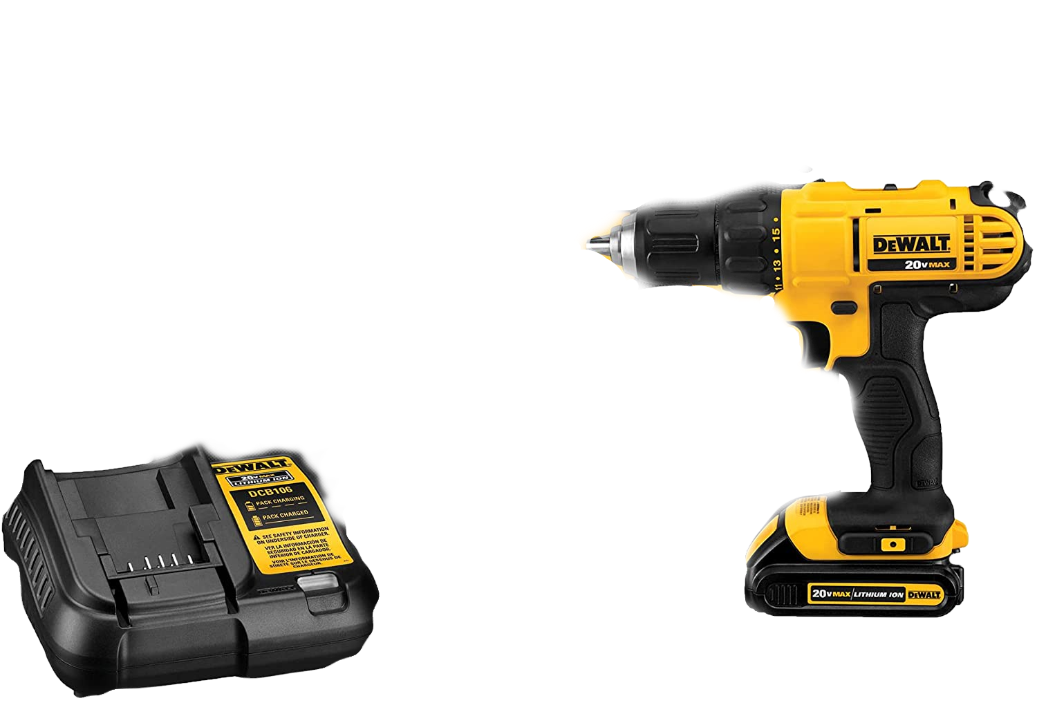 Taladro Atornillador (DCD771) de 1/2" inalámbrico 20v