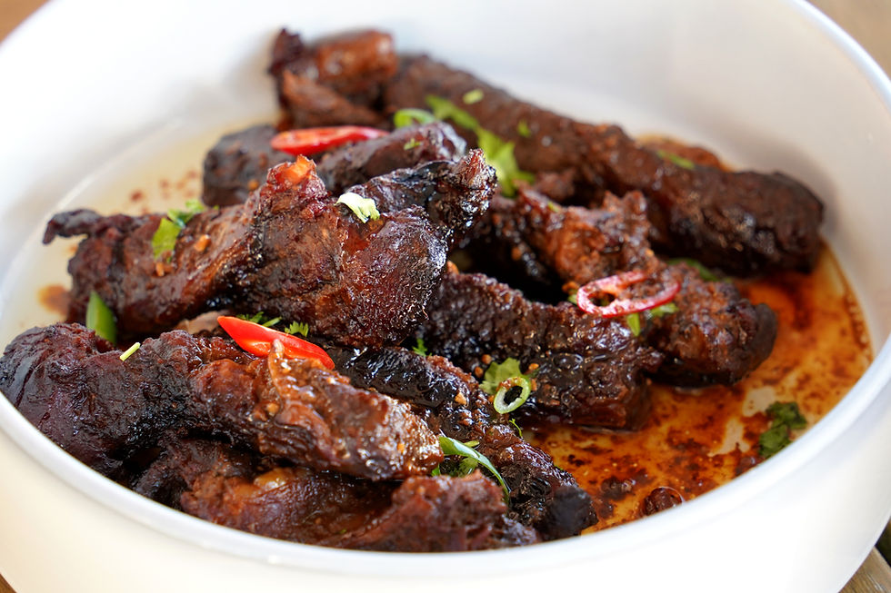 Aziatische stijl traag gegaarde beef rib fingers