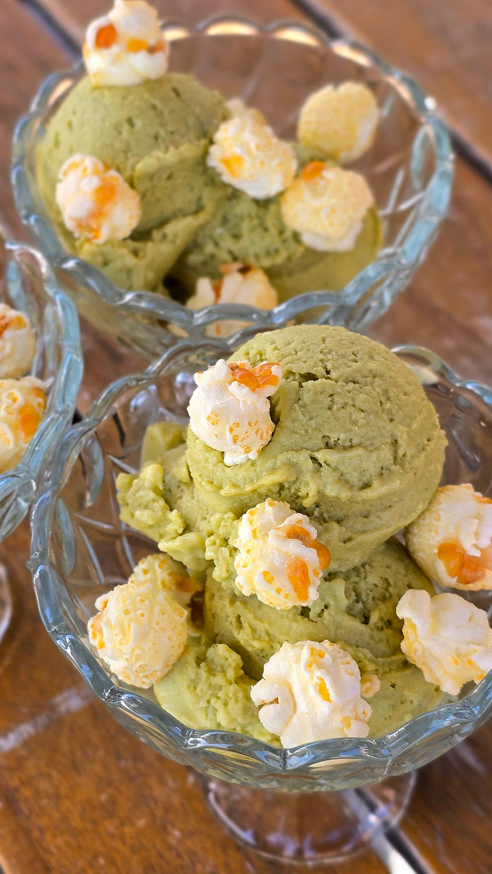 Matcha-popcornijs in de Ninja Creami
